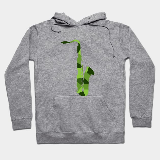 Blues Sax - Abstract green Hoodie by ryanforkel